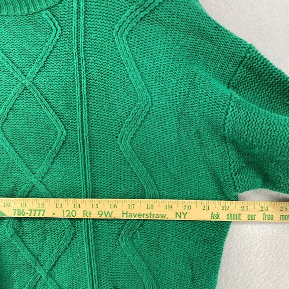 FRENCH NAVY Sweater Mens L Ramie Cotton Cable Jumper Pullover Green HK VTG - Picture 10 of 15